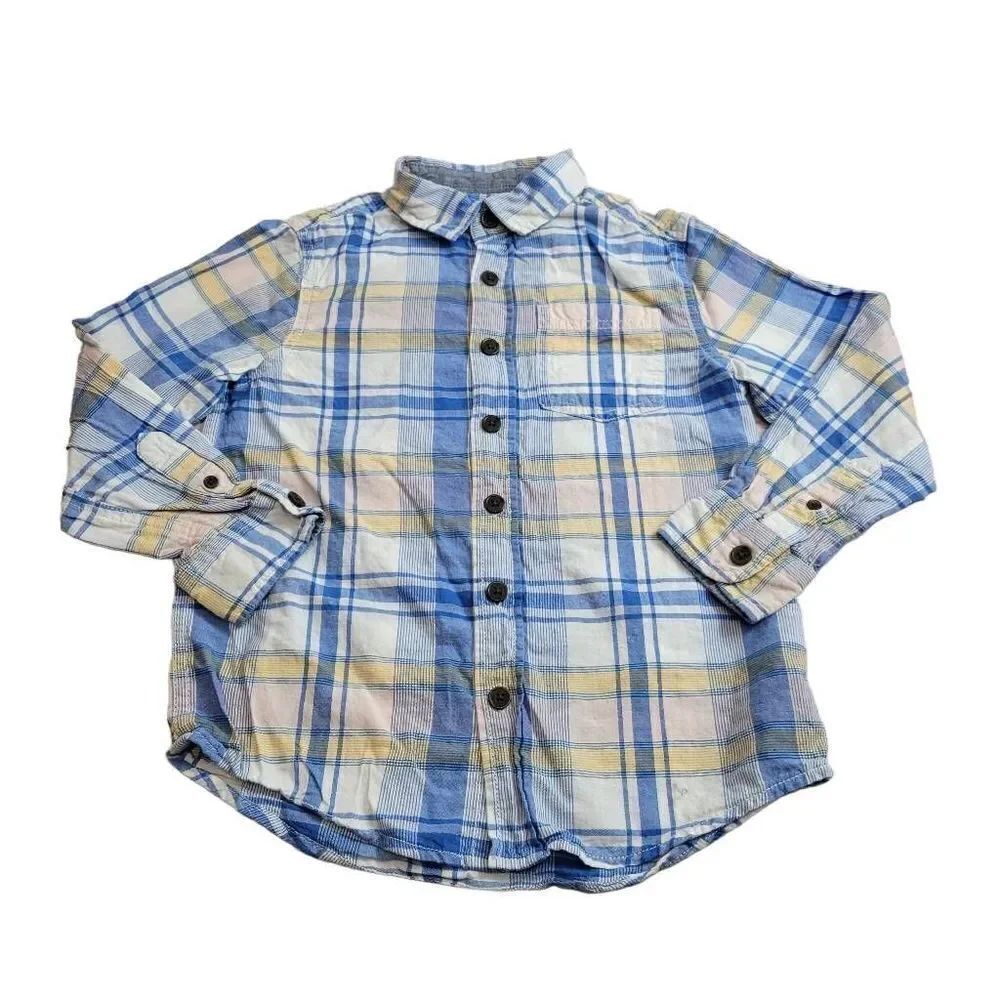 Cat & Jack plaid button-down shirt S6/7